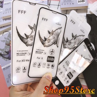Kính cường lực iPhone Tê Giác Full màn cho iphone 12 pro 6 6S 6plus 7 8 Plus X XS XS MAX 11 PRO MAX Loại Xịn