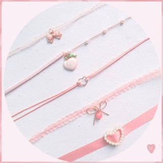 Set 5 choker hồng xinh iu cho cô nàng tiểu thư