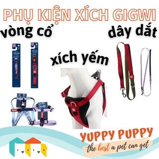 Gigwi Phụ kiện Xích đi dạo có phản quang ban đêm Dây dắt, Vòng cổ, Xích Yếm cho chó /cún cỡ nhỡ to