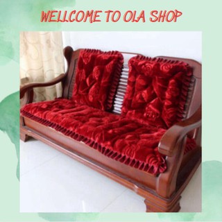 (FREE SHIP) Bộ Thảm Trải Ghế Sofa Chất Liệu Nỉ Nhung Vân Hoa Nổi Sang Trọng <3