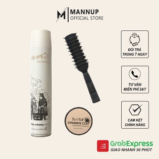 Combo Keo Xịt Tóc Hair Spray + Sáp By Vilain Dynamite Clay + Lược Tạo Kiểu Tóc Chaoba CH1200 - Hàng Chính Hãng