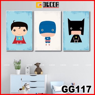 Tranh treo tường canvas khung gỗ 3 bức phong cách hiện đại Bắc Âu tranh anime trang trí phòng bé phòng khách spa 117