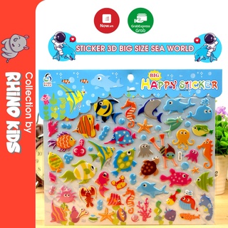 Sticker 3D chống thấm xe ô tô BIG SIZE dán cho bé đồ chơi dán giải trí học thêm về sinh vật biển, khủng long