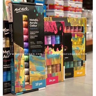 [DA ĐEN] Màu Acrylic Mont Marte Metalic 12|24|36 Màu 36ml
