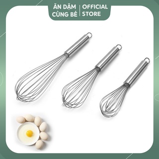 Dụng cụ phới đánh trứng cầm tay, khuấy trộn bột, đánh bông kem bơ bằng thép không gỉ inox
