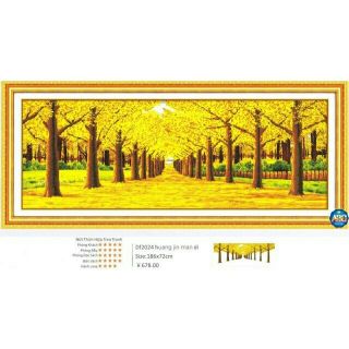 Tranh đính đá CON ĐƯỜNG MÙA THU  (DF2024)186×72cm chưa đính.
