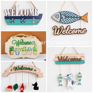 Bảng gỗ decor, bảng gỗ trang trí nhà cửa hình Welcome