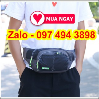 Túi đeo hông bụng tính tiền buôn bán nam nữ nhiều ngăn màu sắc thời trang vải 2 lớp