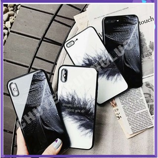 [HOT] Ốp Lưng Kính Cường Lực Lông Vũ