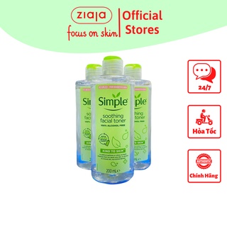 Nước Hoa Hồng Simple Soothing Facial Toner- Nước Cân Bằng Da Cấp Ẩm Dịu Nhẹ Cho Da 200ml