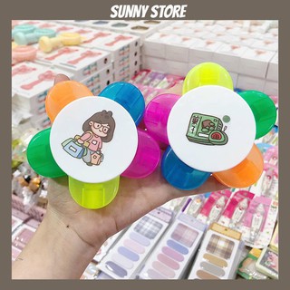 Bút dạ quang 5 đầu 5 màu hình ngôi sao, bông hoa dễ thương, tiện dụng SUNNYSTORE