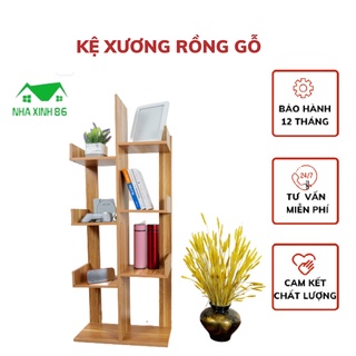 Kệ sách gỗ xương rồng gỗ MDF cao cấp, chống mối mọt l Kệ gỗ xương rồng đựng sách 8 ngăn, Sâu 20cm, Cao 120cm, Rộng 50cm