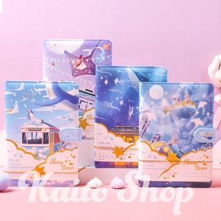 Sổ Tay Bìa Da A5 Shining Ocean - Sổ Ghi Chép Nhật Ký 224 Trang Khóa Từ