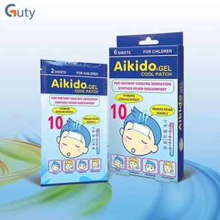 Miếng dán hạ sốt Aikido hộp 6 miếng, Giảm sốt, đau răng, nhức đầu, nóng trong người