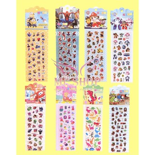 Hình Dán Sticker Cho Bé  Nhiều mẫu Elsa Poli Thomas Cars Minions Pony Đội Chó Cứu Hộ Khủng Long Spiderman Doraemon Xe