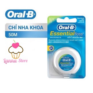 Chỉ Nha Khoa Cao Cấp Nhập UK Oral-B Essential Floss bạc hà 50m