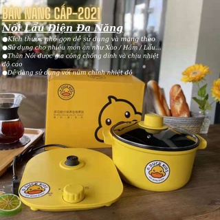 [CHÍNH HÃNG] Nồi Lẩu Điện Đa Năng Mini GDUCK Chiên Xào Hầm Hay Ăn Lẩu Đều Ngon - Kích Thước Nhỏ Gọn - Thiết Kế Trẻ Trung