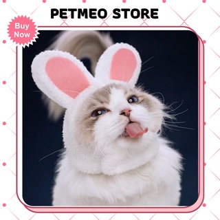 Mũ đội đầu cho chó mèo hình tai thỏ - Phụ kiện mùa đông giữ ấm cho chó mèo - PETMEO