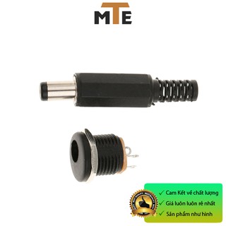 Jack nguồn DC 5.5×2.1mm đực-cái tròn (DC-005/DC-022)