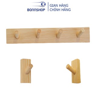 Móc Treo Quần Áo Gỗ Gắn Tường - Móc Treo Quần Áo Gỗ Thông Cao Cấp Nhập Khẩu KT 38x5cm DxR