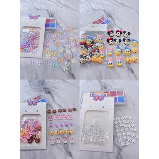 phụ kiện charm gấu hoạt hình charm nơ dây xích gắn móng tay nail