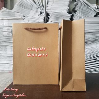 Túi giấy kraft dày hình ảnh thật kt: 15 x 20 x 7