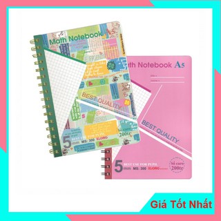 Sổ Caro A5 200 Trang Lò Xo Kép Klong Mã Số 300 - Tập vở kẻ ngang lịch sự Sang Trọng