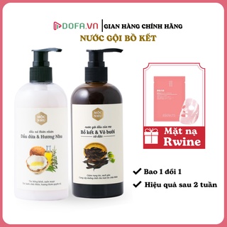Bộ đôi Nước Gội Bồ Kết Vỏ Bưởi và dầu xả Dầu Dừa Hương Nhu giảm gàu giảm rụng tóc kích thích mọc tóc