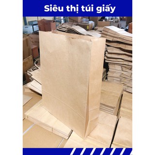 COMBO 10 CHIẾC TÚI GIẤY KRAFT XI MĂNG S4: 28x10x36 cm KHÔNG QUAI ( ẢNH THẬT SHOP TỰ CHỤP)