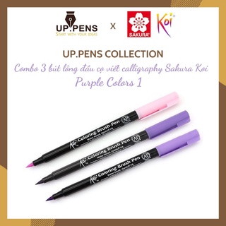 Combo 3 bút lông đầu cọ viết calligraphy Sakura Koi Coloring Brush Pen – Purple Colors 1