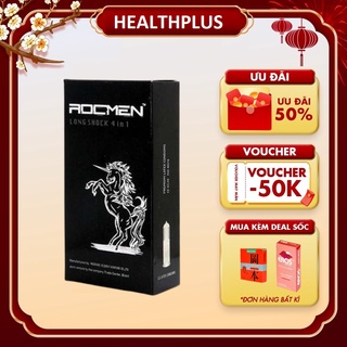 Bao cao su gân gai kéo dài thời gian ROCMEN ngựa đen - bcs 12 chiếc