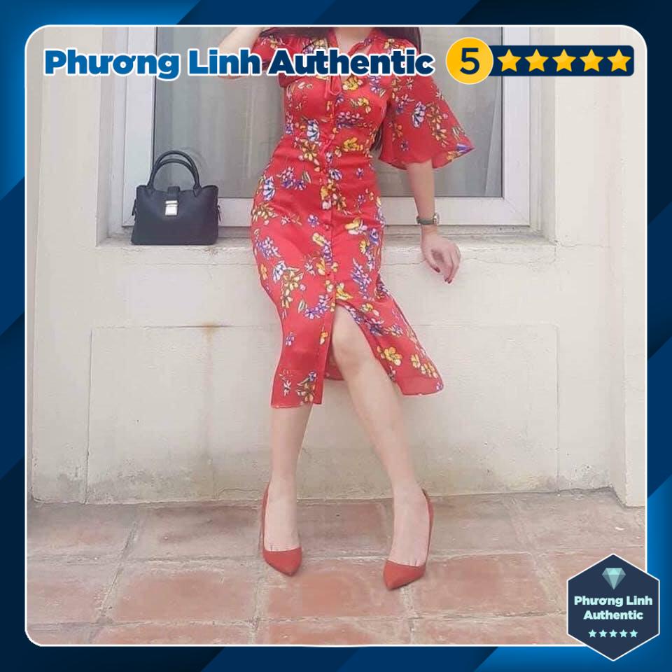 Váy lụa hoa Mango Auth new tag có sẵn