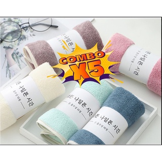 [ SALE KỊCH SÀN] Set 5 Khăn Mặt Hàn Quốc Siêu Mịn 50 x30 cm