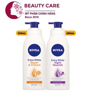 Bộ đôi Sữa dưỡng thể dưỡng trắng da ngày &amp; đêm NIVEA (Ngày 350ml &amp; Đêm 400ml