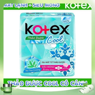 Lốc 8 gói BVS Kotex Max Cool  Siêu Mềm Cánh 23cm - 8 miếng