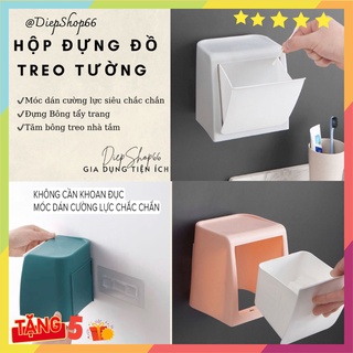 Hộp đựng bông tẩy trang -treo tường FREESHIPHộp đựng tăm bông gắn tường thời trang tiện lợi LOẠI TO