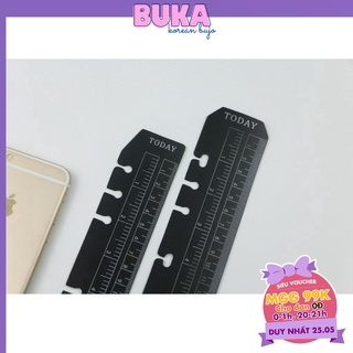 Thước nhựa gắn sổ còng ĐEN, siêu dai, siêu tiện lợi - phụ kiện học tập BUKA