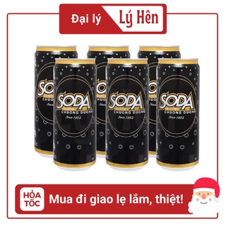 Lốc 6 Lon Nước Ngọt Có Gas Soda Chương Dương Soft Drink Lon 330ml Date Luôn Mới