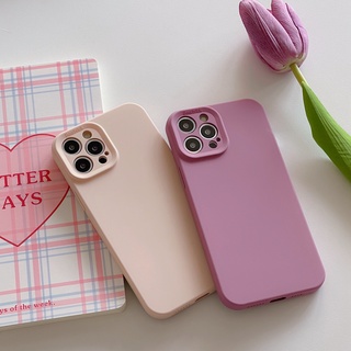 Ốp Điện Thoại Silicon Mềm Màu Tím Bảo Vệ Camera Cho iPhone 14 Pro MAX X XS MAX XR 14 Plus 11 12 13 Pro MAX