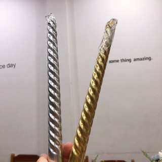 Cây Nến Cao Cấp Phủ Nhũ Bạc/Đồng Merber Kết Hợp Với Chân Nến Vintage Cổ Điển Thích Hợp Trang Trí, Decor, Chụp Ảnh