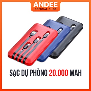 Sạc dự phòng 20.000 mAh đa năng Micro USB - Type C - Lightning