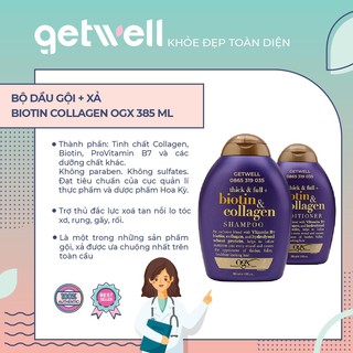 BIOTIN GỘI + XẢ NGĂN NGỪA RỤNG TÓC 385ML CHÍNH HÃNG HÀNG MỸ