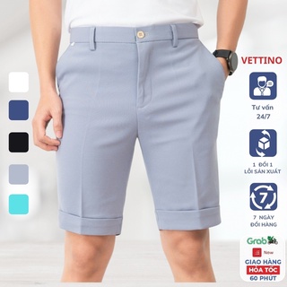 Quần short âu nam trơn Vettino dáng công sở, quần ngố tây âu nam vải chống nhăn xù