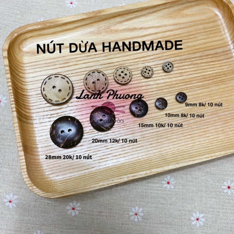 Nút Gỗ Dừa Trang Trí Handmade