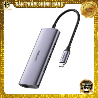Cáp chuyển USB Type-C sang Lan Gigabit kèm Hub USB 3.0 Ugreen 60718 cao cấp - Hapustore