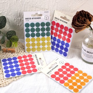 HynBee - Set 6 Tờ Chấm Tròn Theo Màu Sắc Dùng Để Trang Trí Sổ Tay, Bullet Journal, Bookmark