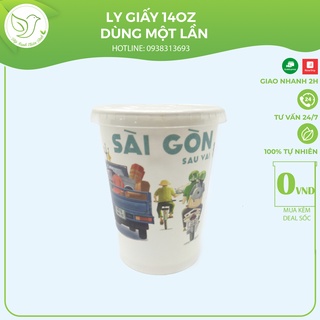 [Mã LIFEXANH03 giảm 10% đơn 500K] 50 Ly giấy cafe in hình 14oz ~ 360ml giữ nhiệt, chống thấm cao cấp
