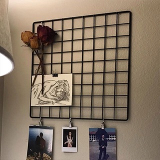 LƯỚI SẮT DECOR Size 37x 37cm. Tặng 2 móc dính và 10 kẹp gỗ