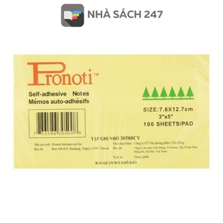 Giấy nhớ - Giấy Note Pronoti 100 tờ - Màu Vàng, Bám mực tốt, viết êm cho nét chữ đẹp  có độ bền, dai