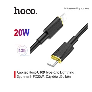 Cáp sạc PD20W hoco. U109 dây dẻo diêu bền dài 1.2M cho Smartphone ( C to tá.o)